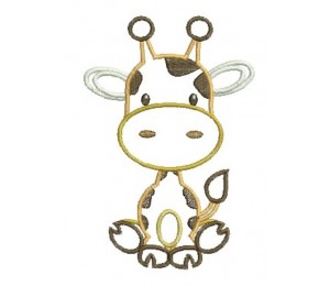 Stickdatei - Dschungeltiere Appli Giraffe sitzend